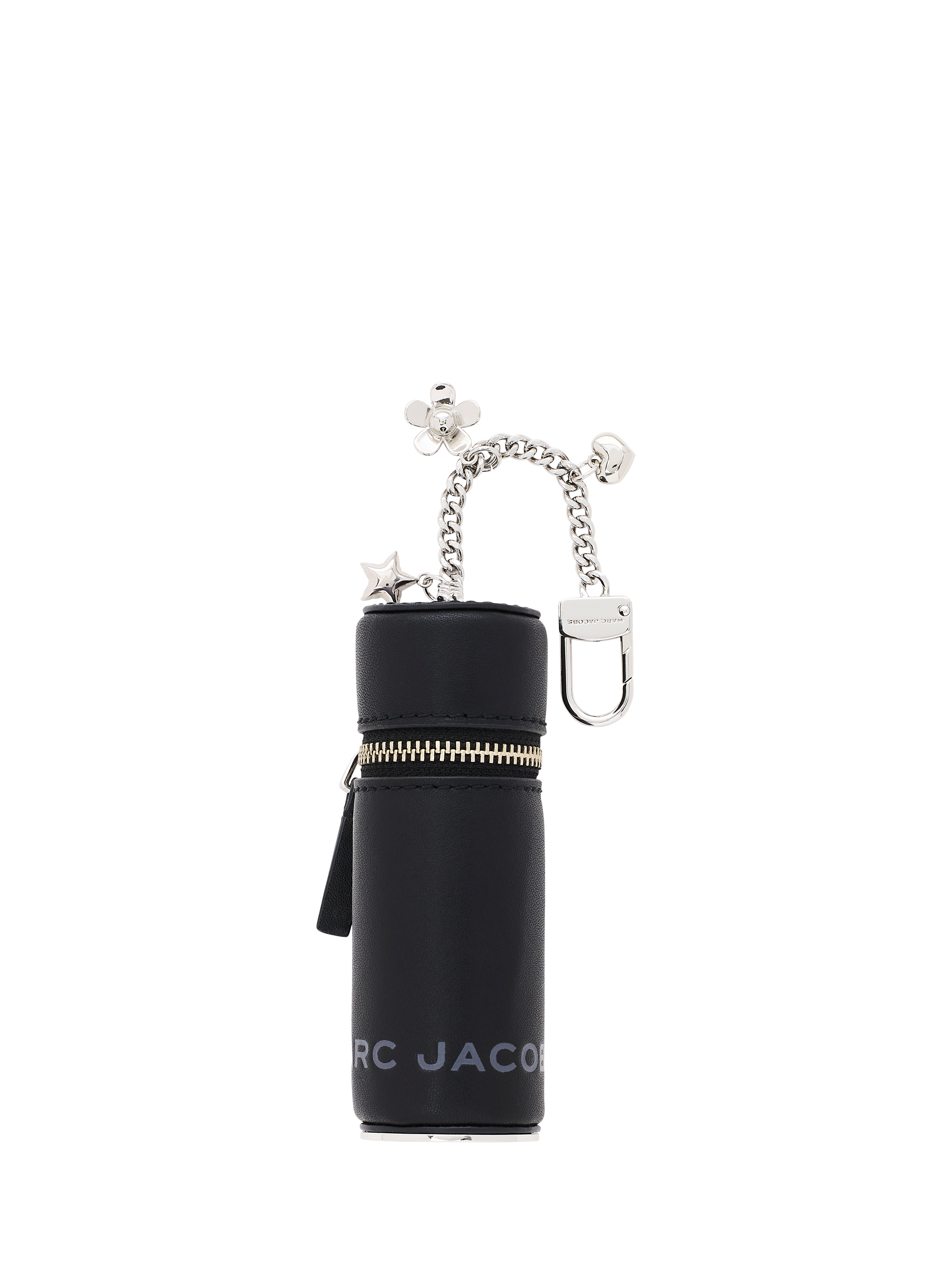 Product image 1 of 3, which shows Marc Jacobs Lipstick Case Leather Zipped Bag Charm, Black