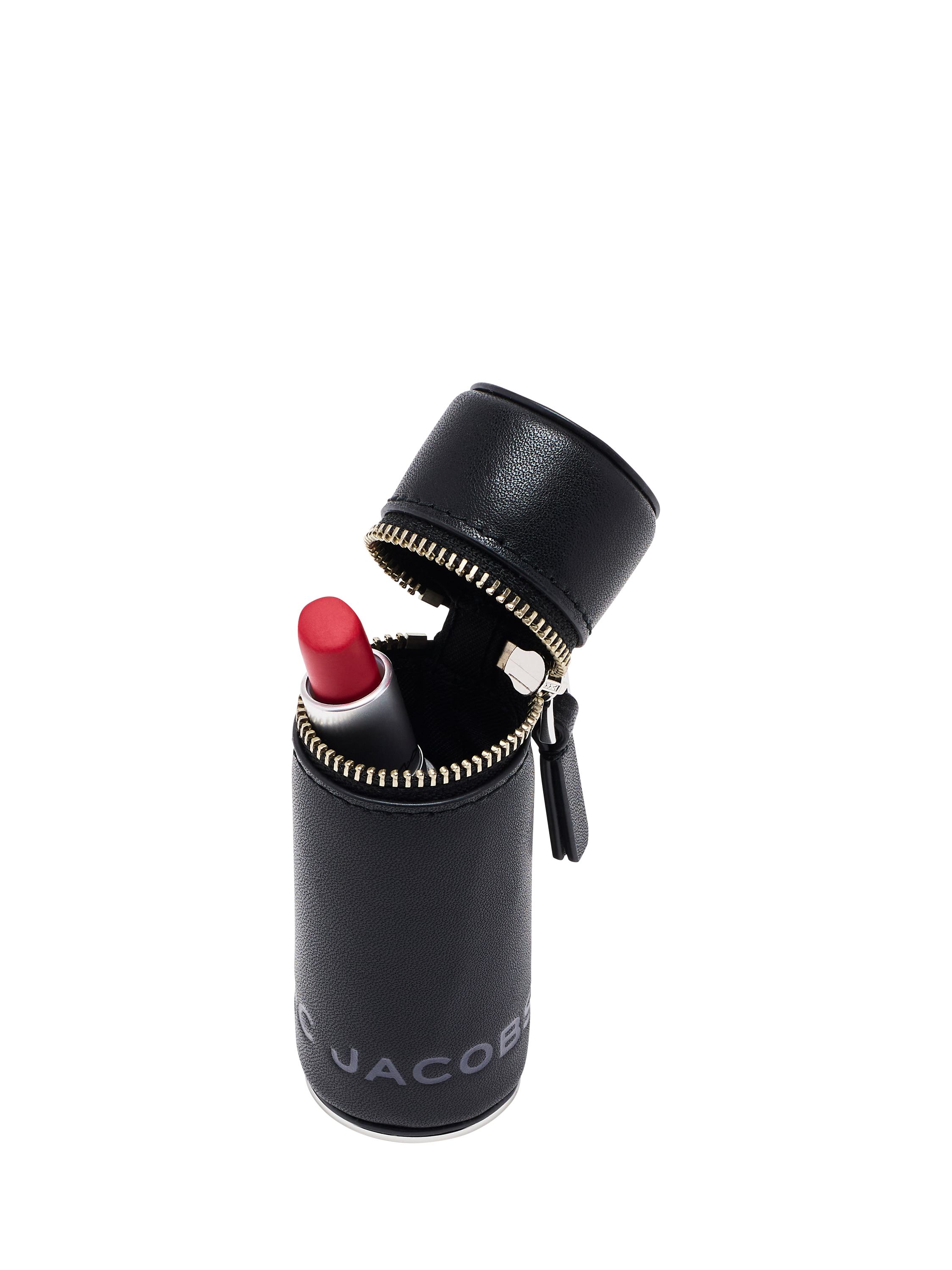 Product image 2 of 3, which shows Marc Jacobs Lipstick Case Leather Zipped Bag Charm, Black