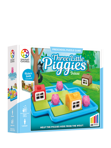 SmartGames Three Little Piggies Deluxe Preschool Puzzle Game, Multi