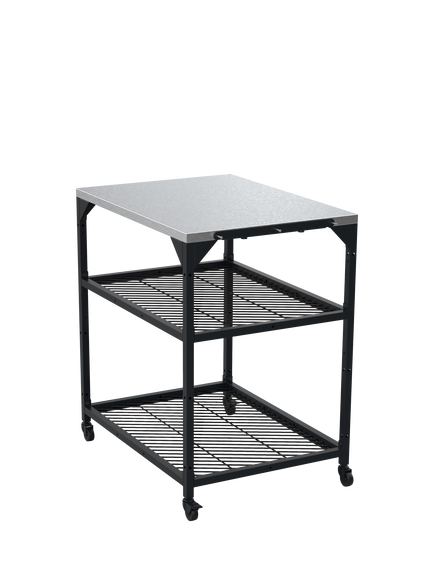 Ooni Medium Modular Outdoor Kitchen Table/BBQ Trolley, Silver/Black, Silver