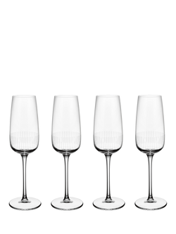 Villeroy & Boch Afina Glass Champagne Flute, Set of 4, 120ml, Clear, Clear