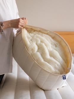 Floks Luxury Quilted Wool King Size Pillow, Soft, Natural