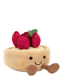 Jellycat Amuseables Fleurette Tarte Aux Fraises Soft Toy, Brown Multi