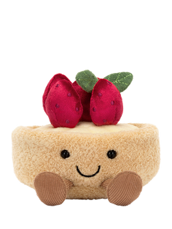 Jellycat Amuseables Fleurette Tarte Aux Fraises Soft Toy - view 2, Brown Multi