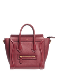 Pre-loved CELINE Nano Luggage 2Way Leather Shoulder Bag, Wine