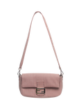 Pre-loved Fendi Baguette Houndstooth Canvas Shoulder Bag, Red