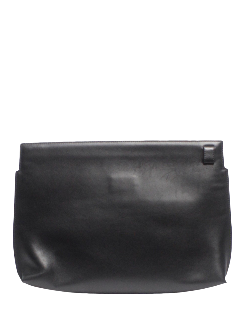 Product image 2 of 6, which shows Pre-loved LOEWE Studded T Pouch Clutch Bag, Black