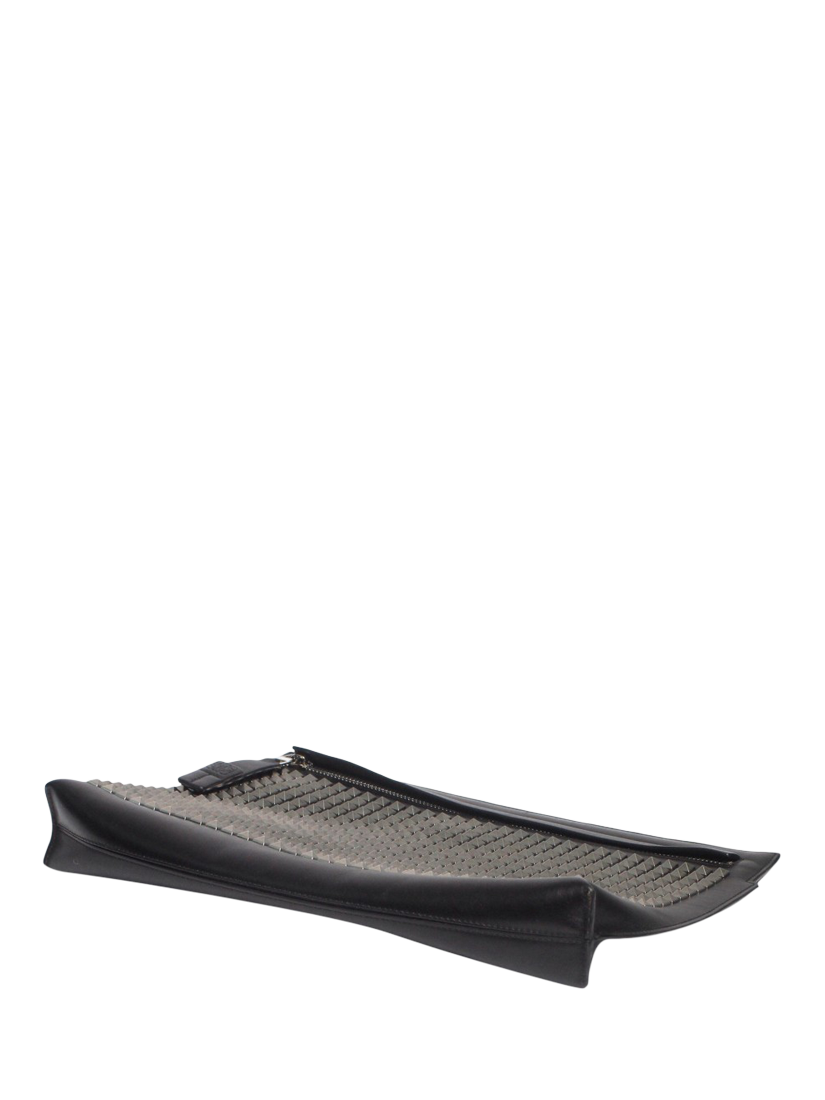 Product image 3 of 6, which shows Pre-loved LOEWE Studded T Pouch Clutch Bag, Black