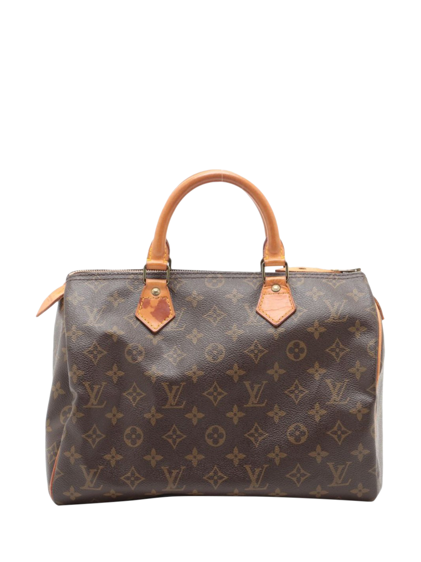 Pre-loved Louis Vuitton Vintage 1990 Monogram Speedy 30 Top Handle Grab Bag, Brown