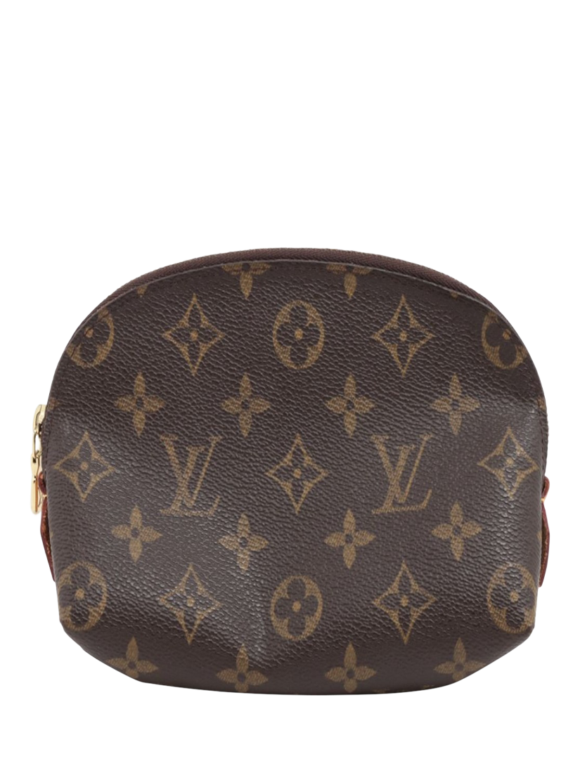 Pre-loved Louis Vuitton Vintage 2002 Monogram Canvas and Leather Cosmetic Pouch, Brown