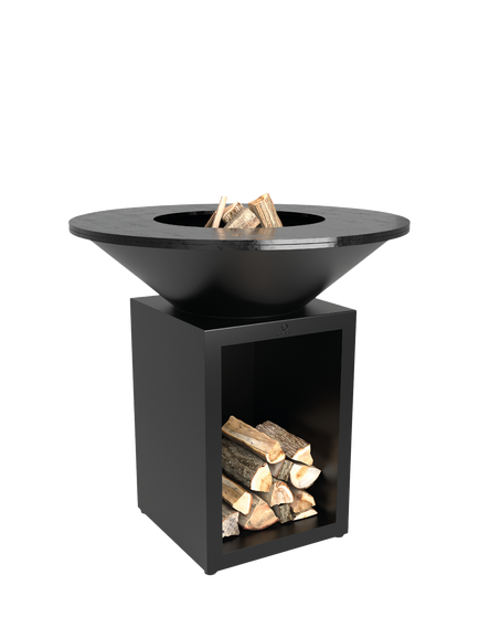 OFYR Classic Storage Wood Fired Outdoor Cooking Unit, 100cm, Black, Black