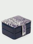 Tutti & Co Faux Leather Mirrored Jewellery Box, Navy Animal
