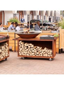 OFYR Island 100 Pro Mobile Cooking Unit with Ceramic Prep & Storage, Corten - view 2, Corten