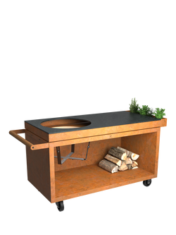 OFYR Kamado Pro Mobile Outdoor Table, 150cm, Corten, Corten
