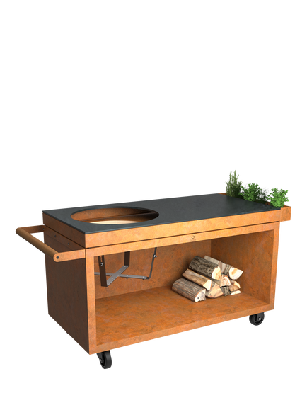 OFYR Kamado Pro Mobile Outdoor Table, 150cm, Corten, Corten