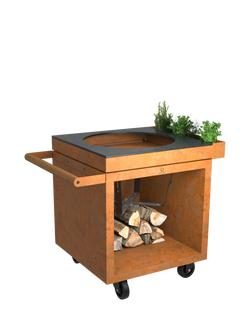 OFYR Kamado Pro Mobile Outdoor Table, 75cm, Corten, Corten