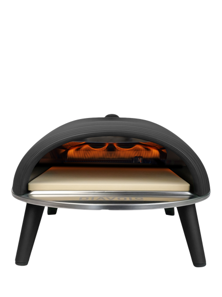 DeliVita Diavolo Gas Fired Outdoor Pizza Oven & Accessories Bundle, Black
