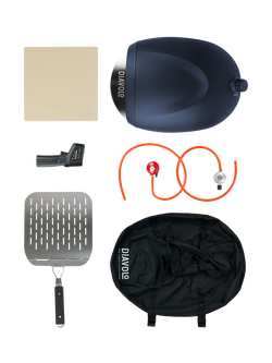 DeliVita Diavolo Gas Fired Outdoor Pizza Oven & Accessories Bundle - view 2, Navy