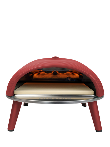 DeliVita Diavolo Gas Fired Outdoor Pizza Oven & Accessories Bundle, Red