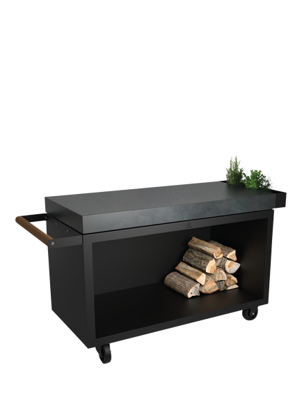 OFYR Mise en Place Pro Mobile Outdoor Table with Ceramic Top, 135cm, Black, Black