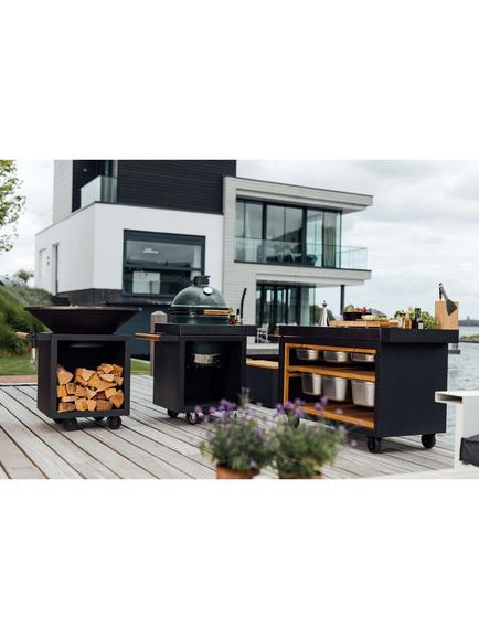 OFYR Mise en Place Pro Mobile Outdoor Table with Ceramic Top, 135cm, Black - view 2, Black