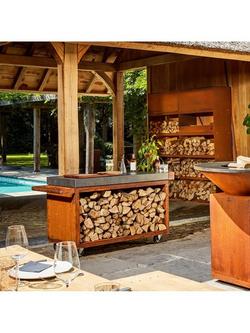 OFYR Mise en Place Pro Mobile Outdoor Table with Ceramic Top, 135cm, Corten - view 2, Corten