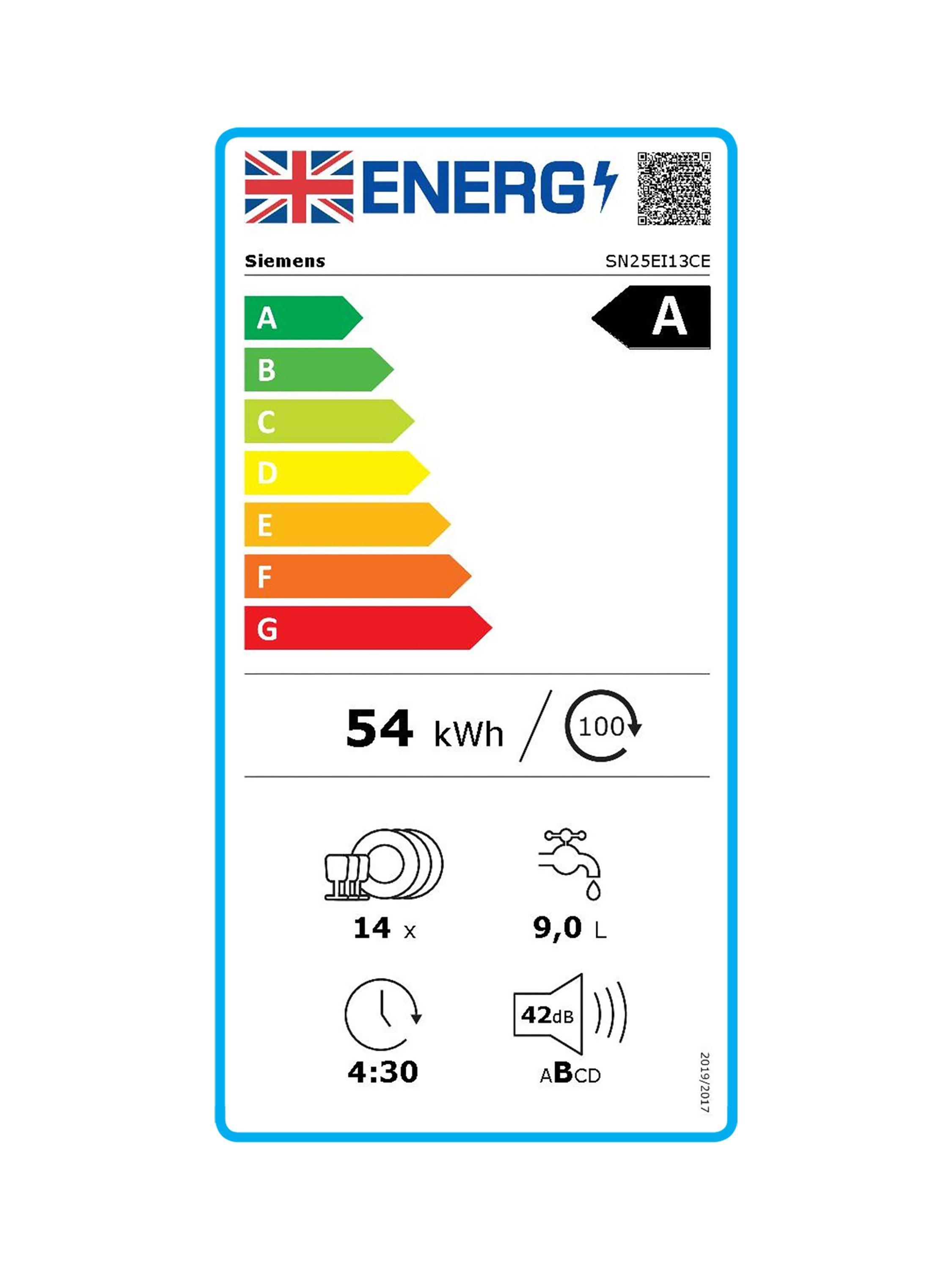 This item is rated A for energy efficiency on a scale from A (most efficient) to G (least efficient).