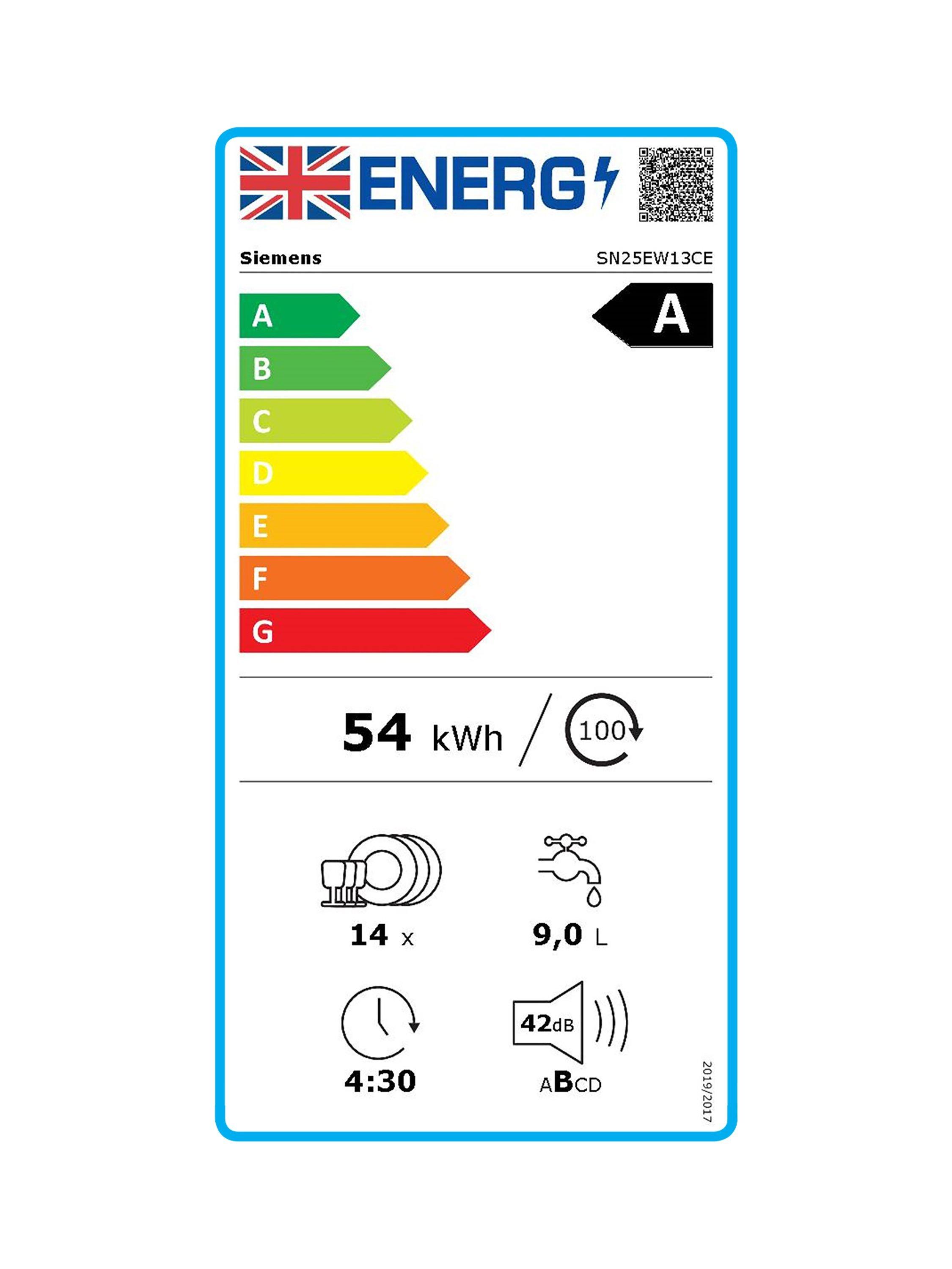 This item is rated A for energy efficiency on a scale from A (most efficient) to G (least efficient).