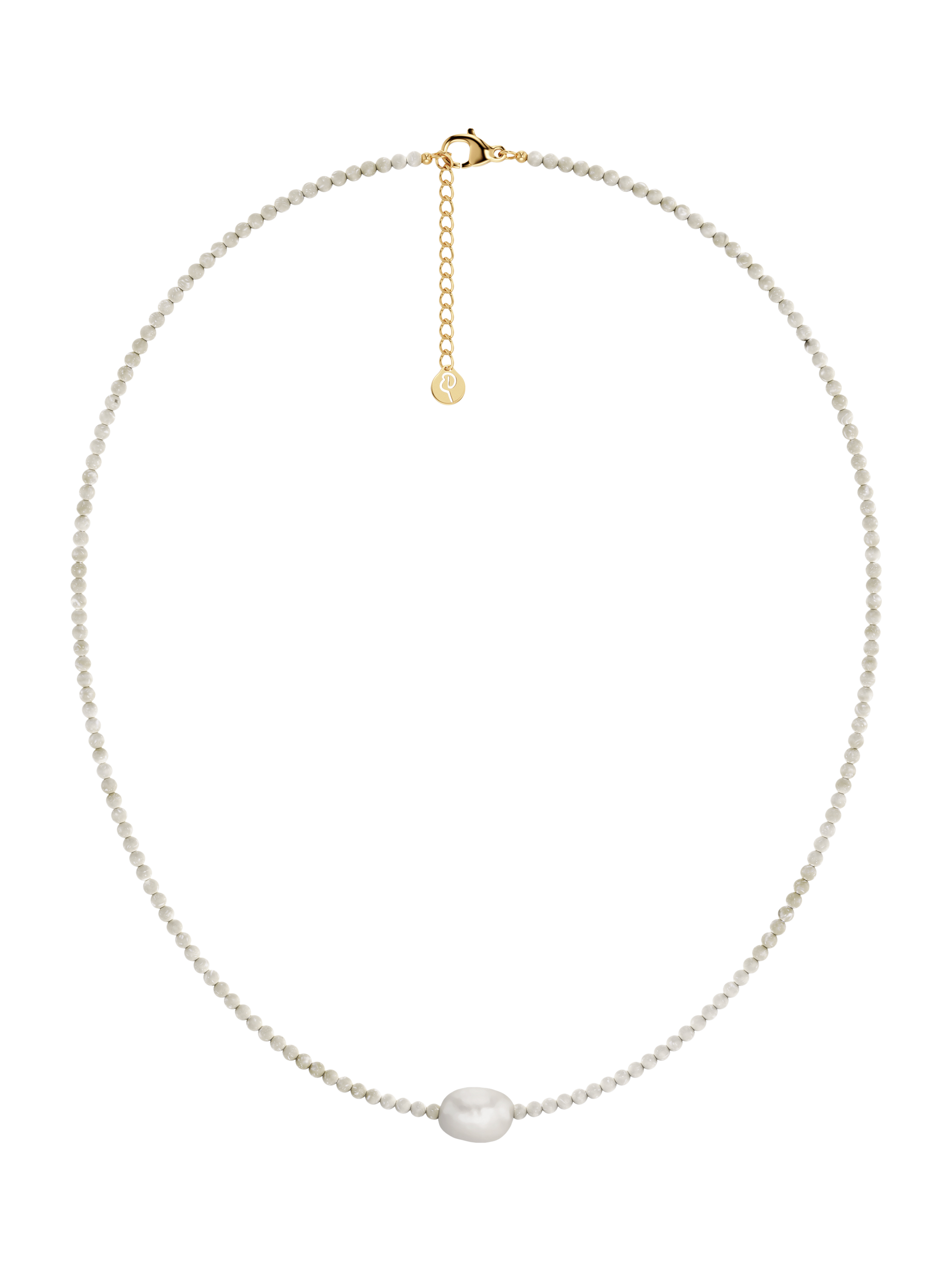 Product image 1 of 2, which shows EDBLAD Beach Pearl Seashell Necklace, Yellow Gold