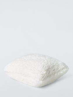 John Lewis Curly Faux Fur Cushion - view 2, White
