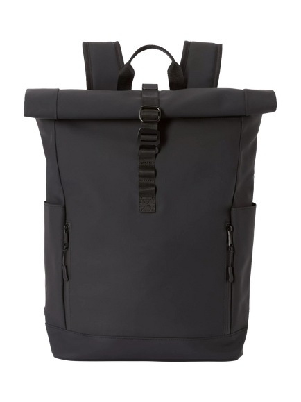John Lewis Rubberised Roll Top Commuter Backpack, 24L, Navy
