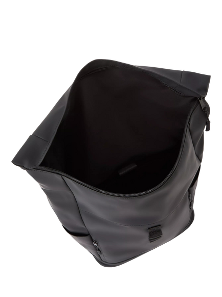 John Lewis Rubberised Roll Top Commuter Backpack, 24L - view 2, Navy