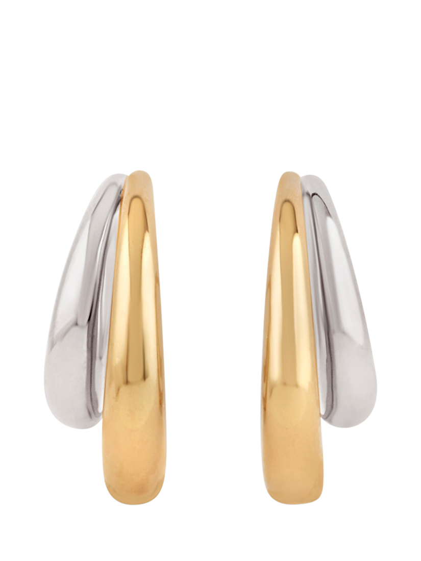 Product image 1 of 4, which shows Dinny Hall Toro Double Hoops, Silver/Gold