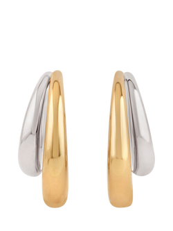 Dinny Hall Toro Double Hoops, Silver/Gold, Silver/Gold