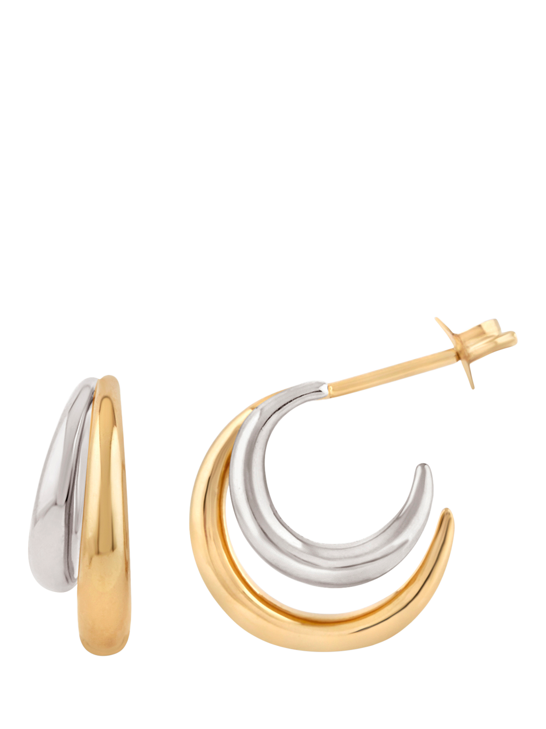 Product image 2 of 4, which shows Dinny Hall Toro Double Hoops, Silver/Gold