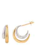 Dinny Hall Toro Double Hoops, Silver/Gold