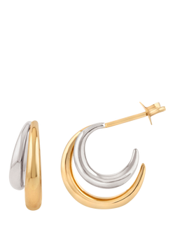 Dinny Hall Toro Double Hoops, Silver/Gold - view 2, Silver/Gold