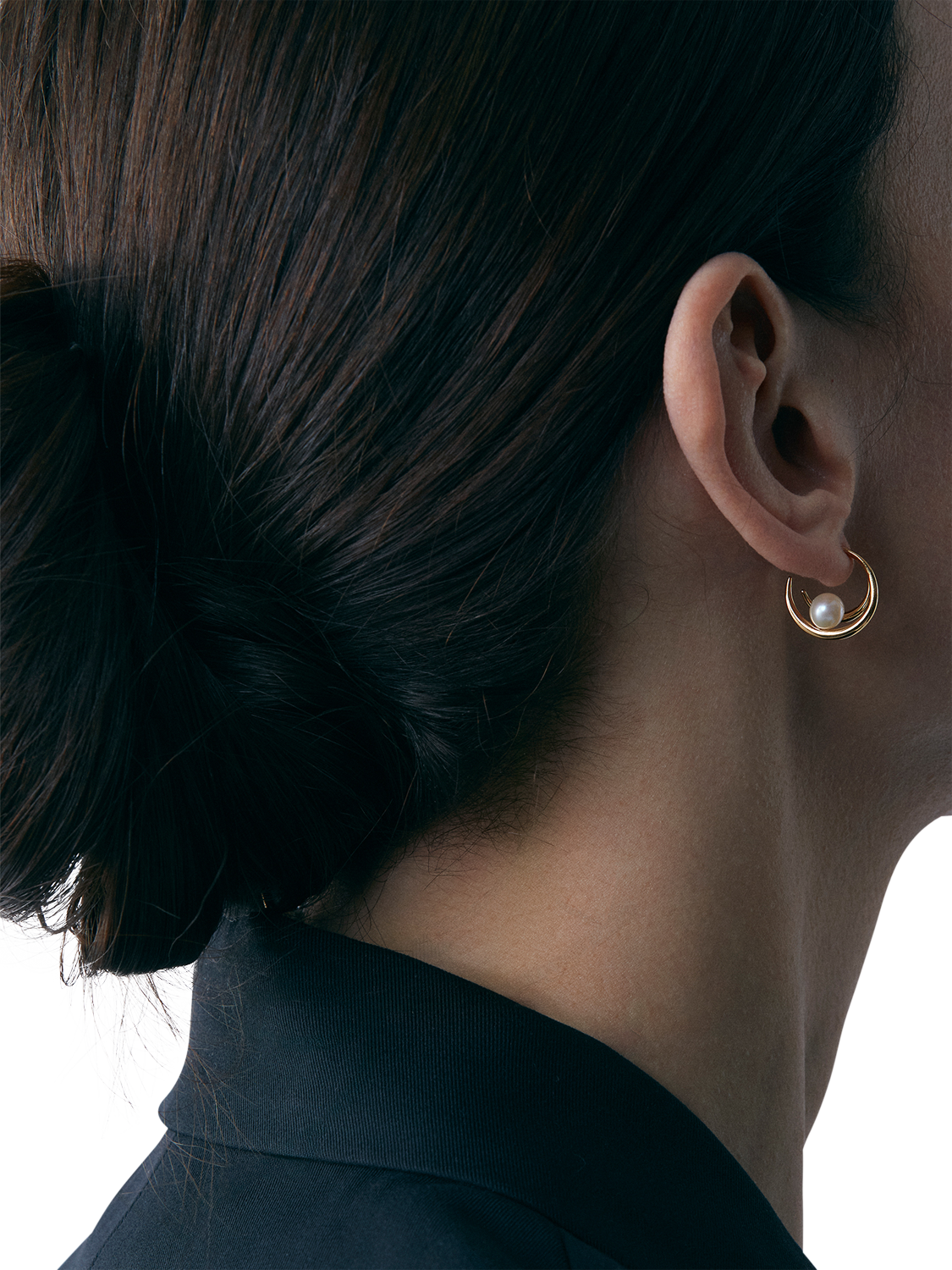 Product image 5 of 5, which shows Dinny Hall Toro Double Hoop Pearl Earrings, Gold