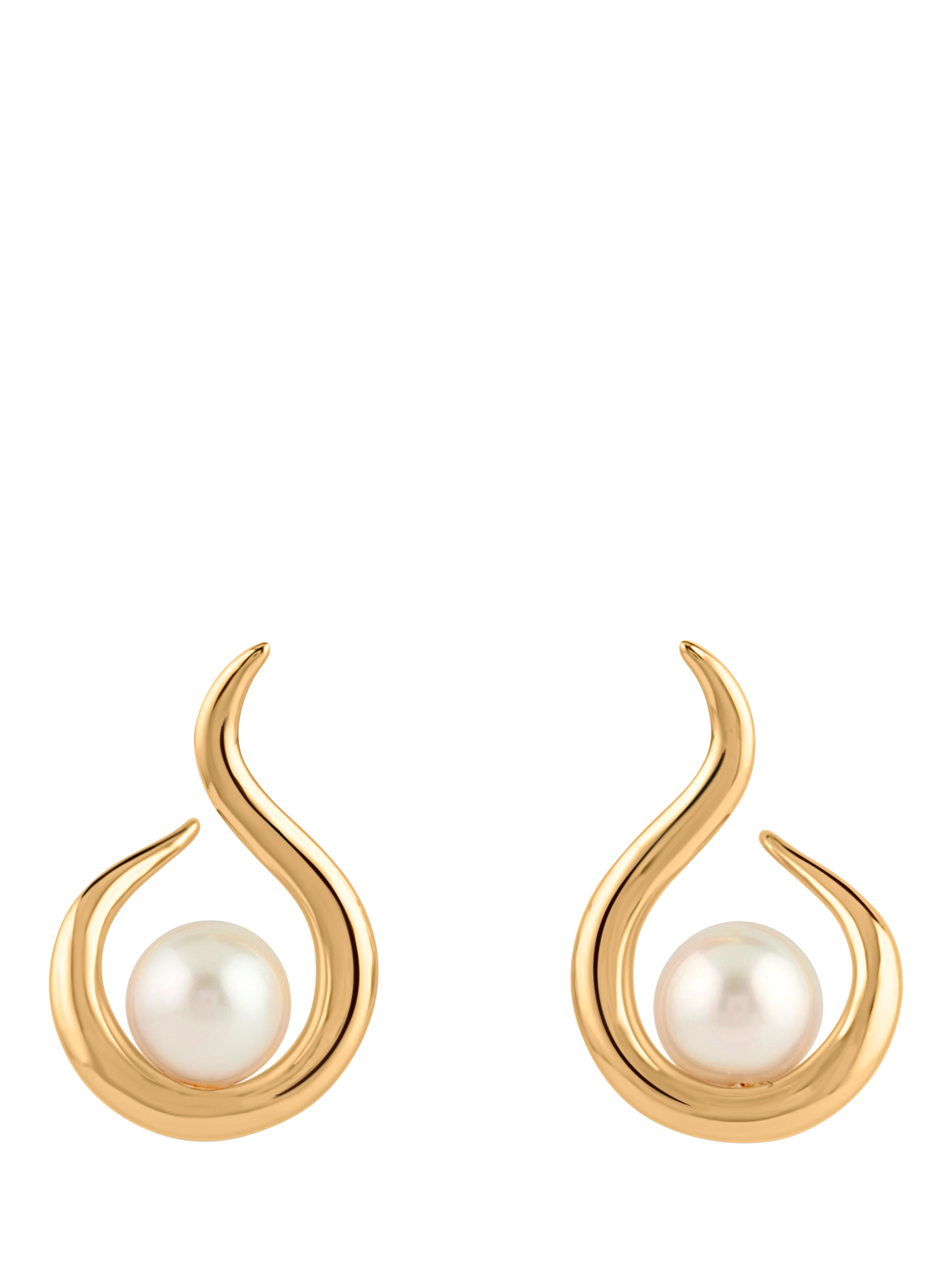 Product image 1 of 6, which shows Dinny Hall Toro Pearl Twist Earrings, Gold