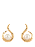 Dinny Hall Toro Pearl Twist Earrings, Gold