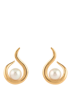 Dinny Hall Toro Pearl Twist Earrings, Gold, Gold Gold