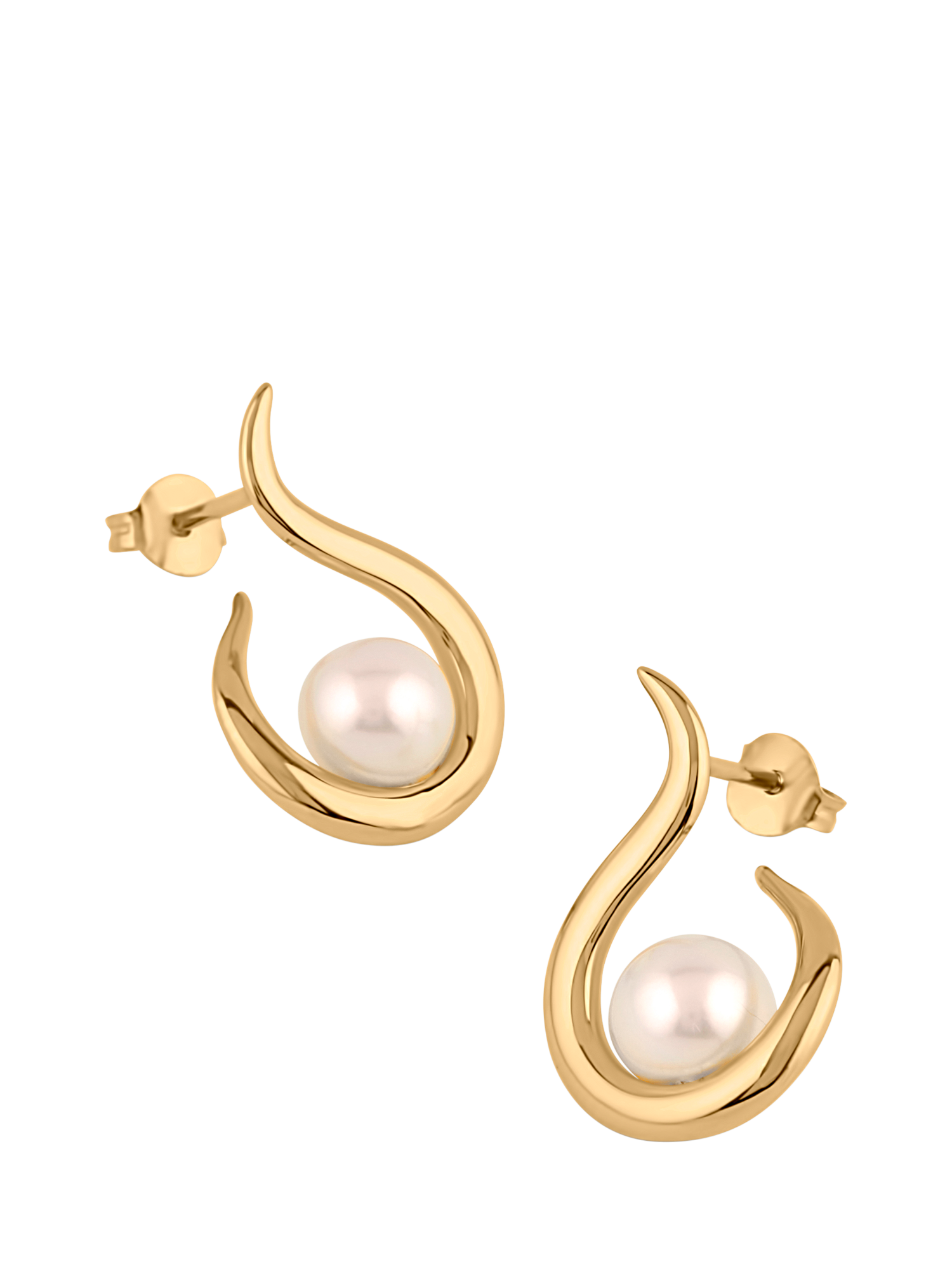 Product image 2 of 6, which shows Dinny Hall Toro Pearl Twist Earrings, Gold