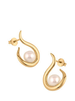 Dinny Hall Toro Pearl Twist Earrings, Gold - view 2, Gold Gold