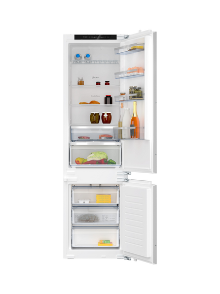 NEFF N50 KI7962FD0G Integrated 70/30 Fridge Freezer, Right-Hand Hinge, Black, Black