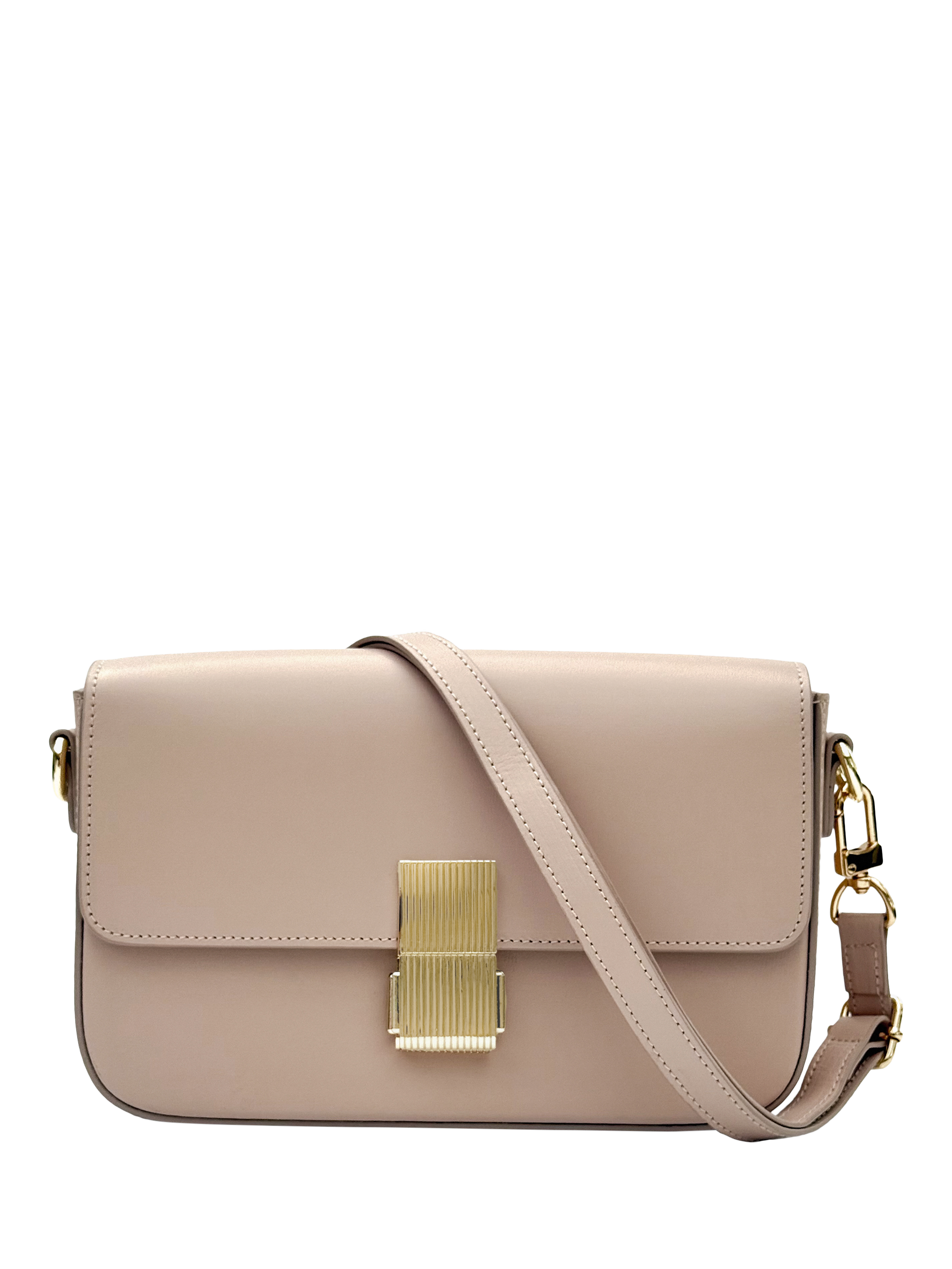 Product image 1 of 5, which shows Apatchy London Flora Leather Crossbody Bag, Blush