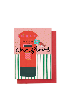 Stop the Clock Design Postbox Christmas Card