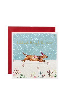 Louise Mulgrew Designs Dachshund Through The Snow Christmas Card, Multi