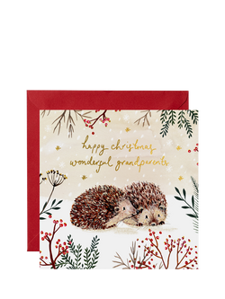Louise Mulgrew Designs Hedgehogs Grandparents Christmas Card, Multi