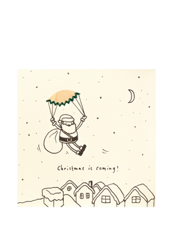 Ruth Jackson Santa Parachute Christmas Card, Multi