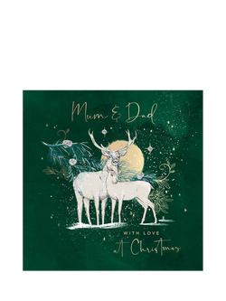Woodmansterne Deer Mum & Dad Christmas Card, Multi